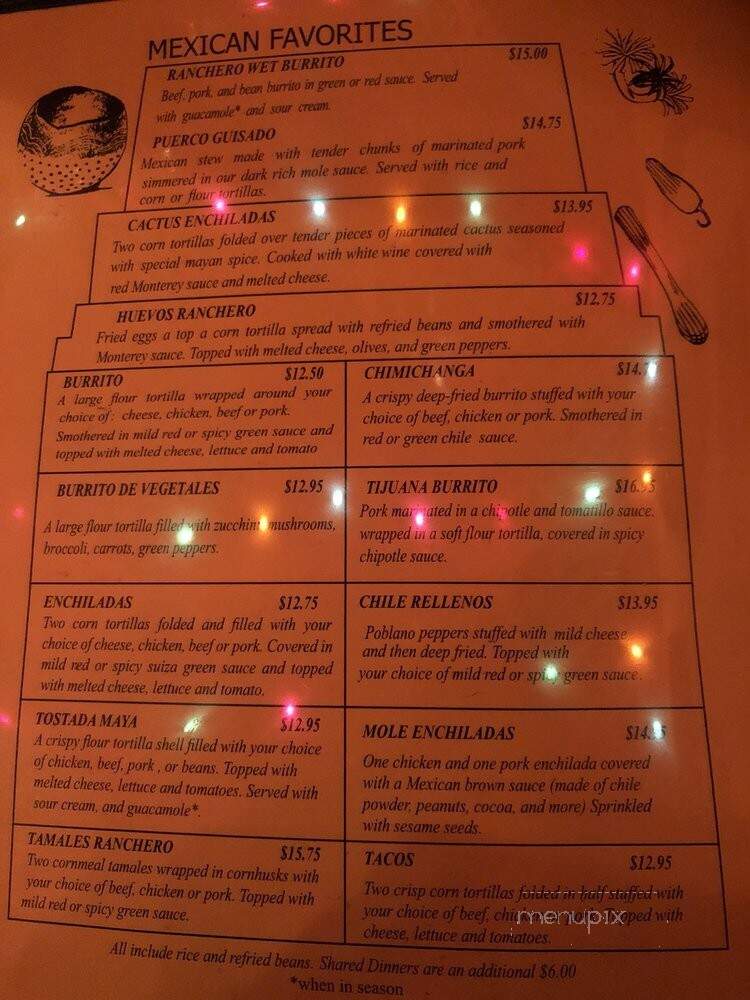 Casa Maya - Gillette, NJ menu_pic