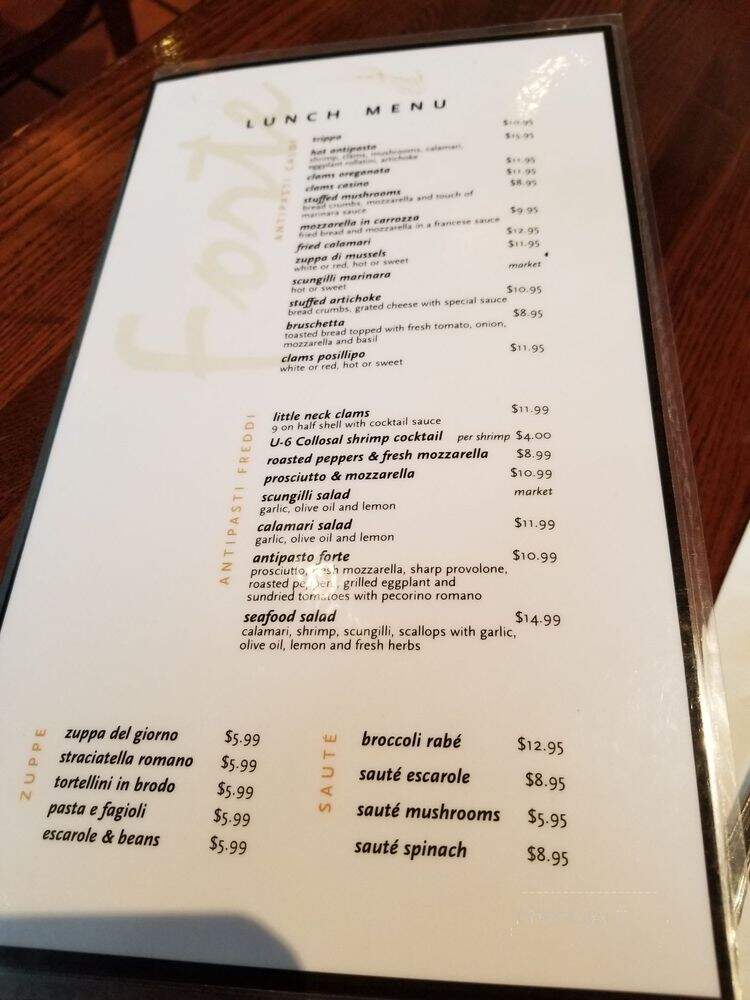 Forte Pizzaria - Caldwell, NJ menu_pic