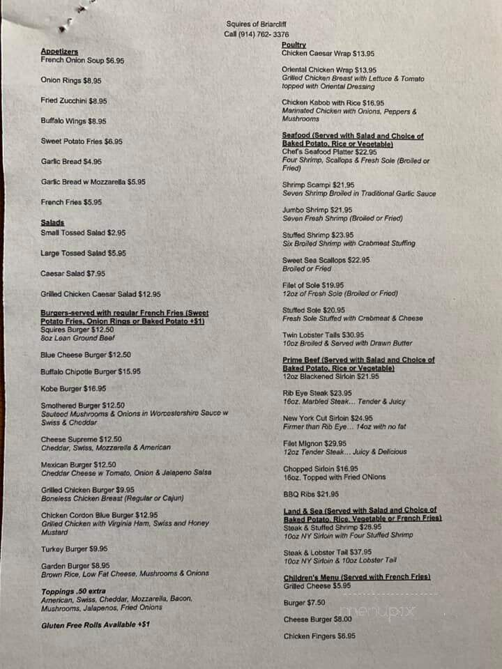 Squires Restaurant - Briarcliff Manor, NY menu_pic