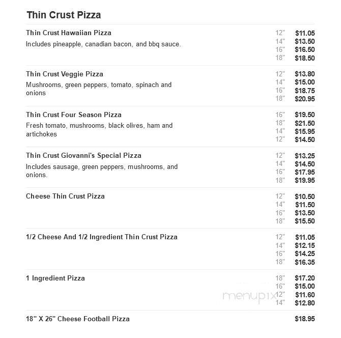 Giovanni's Pizza - Hickory, NC menu_pic
