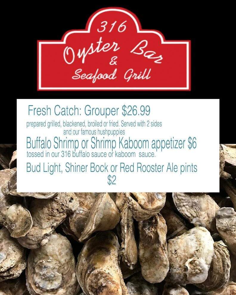 316 Oyster Bar In Fayetteville North Carolina Menu of 316 Oyster Bar & Seafood Grill in Fayetteville, NC 28304
