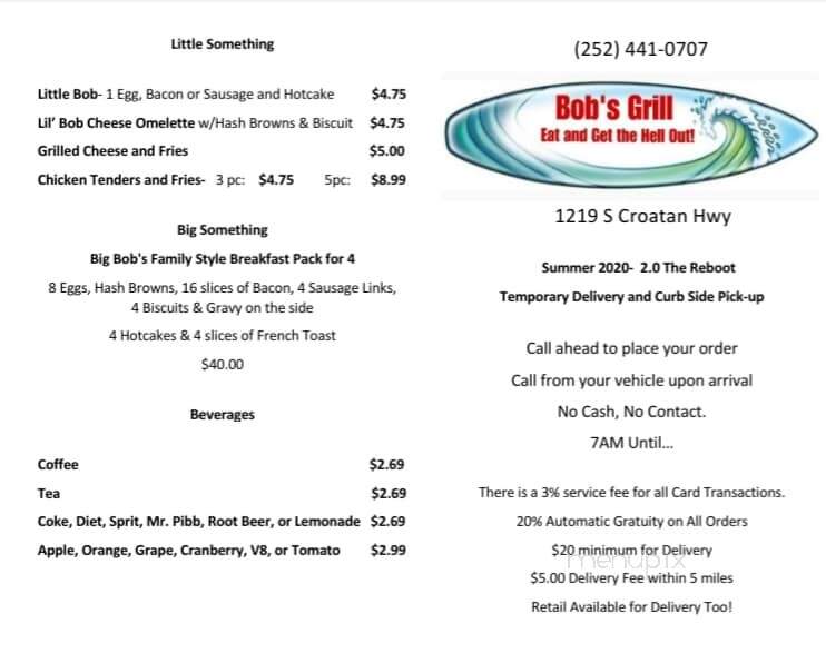 Bob's Grill - Kill Devil Hills, NC menu_pic