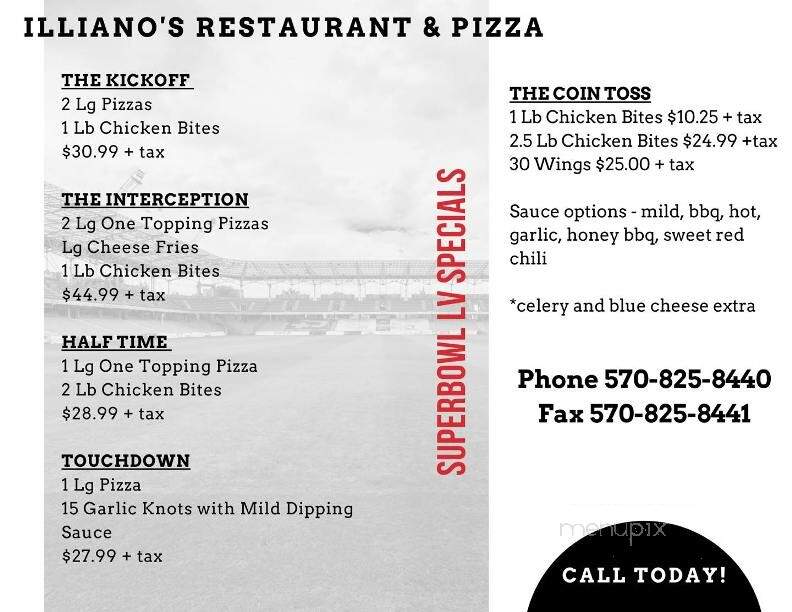 Illiano's - Wilkes Barre, PA menu_pic