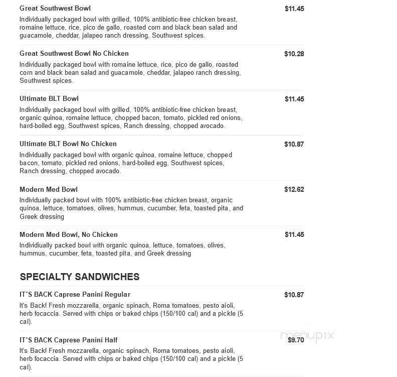 Jason's Deli - The Woodlands, TX menu_pic