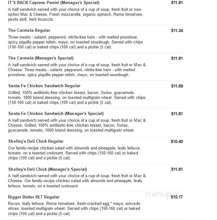 Jason's Deli - The Woodlands, TX menu_pic