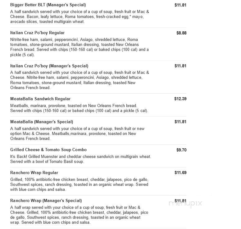 Jason's Deli - The Woodlands, TX menu_pic