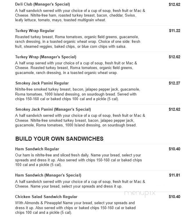 Jason's Deli - The Woodlands, TX menu_pic