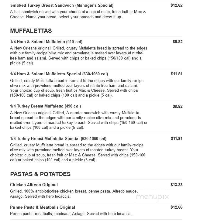 Jason's Deli - The Woodlands, TX menu_pic