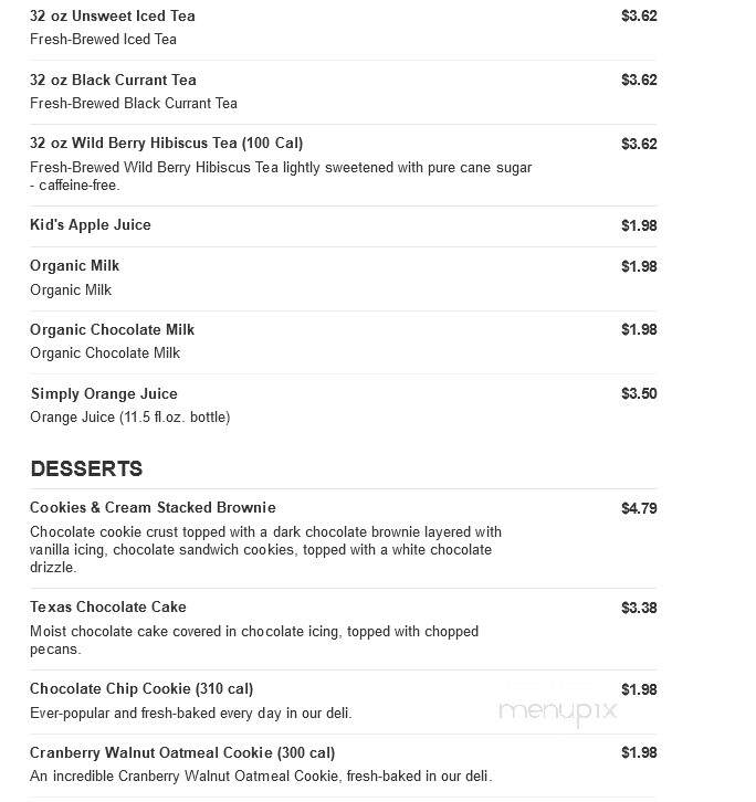 Jason's Deli - The Woodlands, TX menu_pic