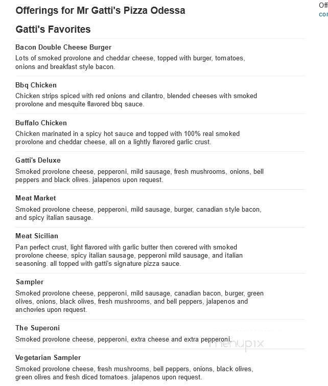 Mr Gatti's Pizza - Odessa, TX menu_pic