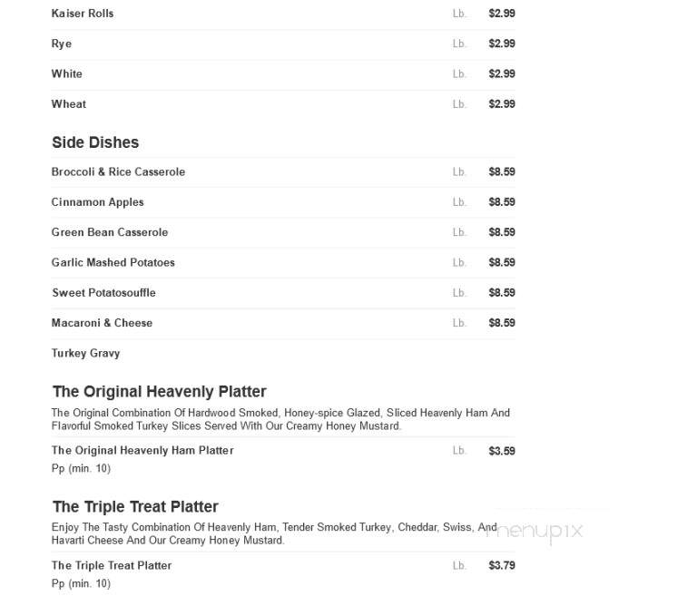 Heavenly Ham - Winchester, VA menu_pic