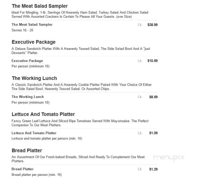 Heavenly Ham - Winchester, VA menu_pic