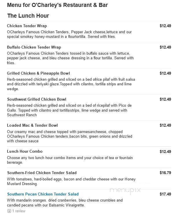 O'Charley's - Harrisonburg, VA menu_pic