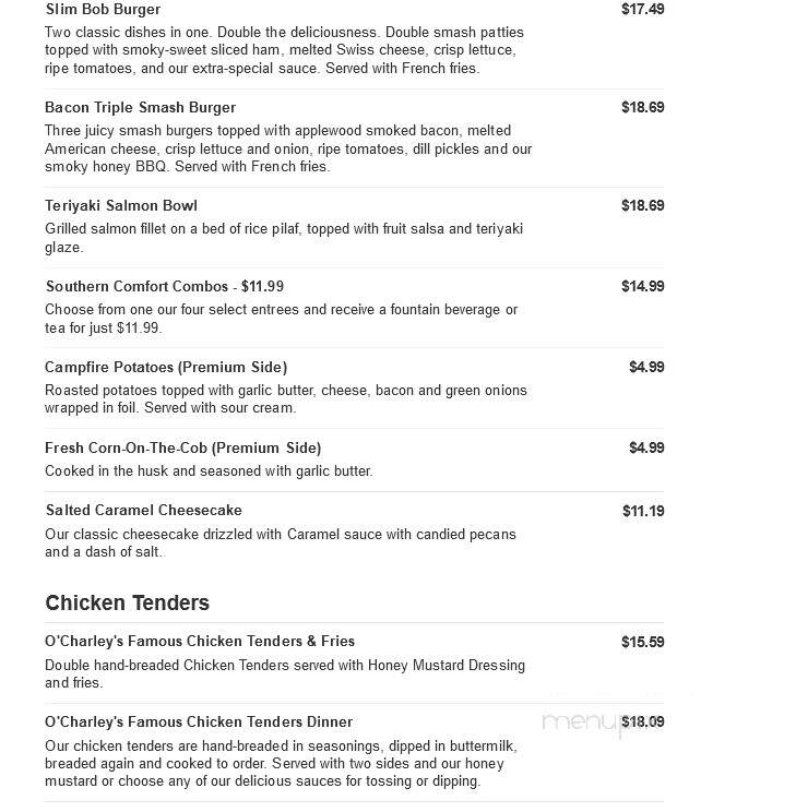 O'Charley's - Harrisonburg, VA menu_pic