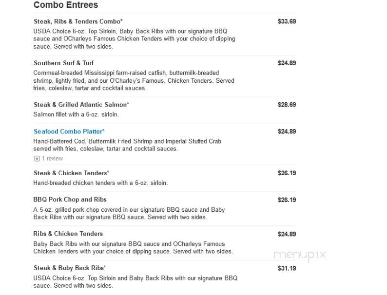 O'Charley's - Harrisonburg, VA menu_pic