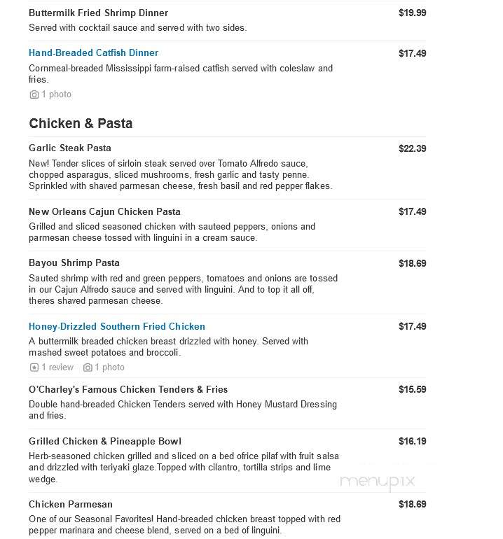 O'Charley's - Harrisonburg, VA menu_pic