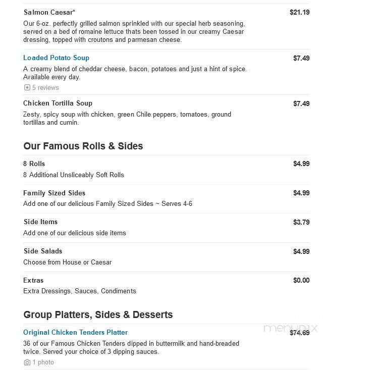 O'Charley's - Harrisonburg, VA menu_pic