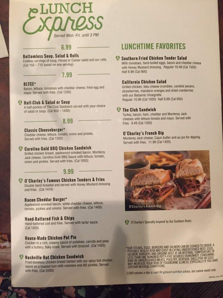 O'Charley's - Chester, VA menu_pic