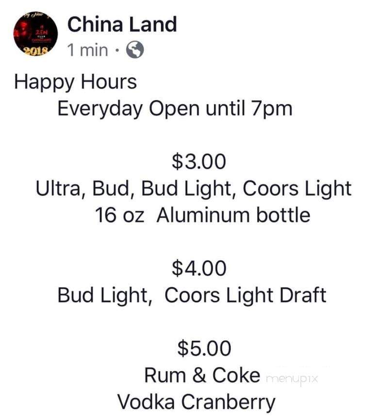 Chinaland Restaurant - Oxnard, CA menu_pic