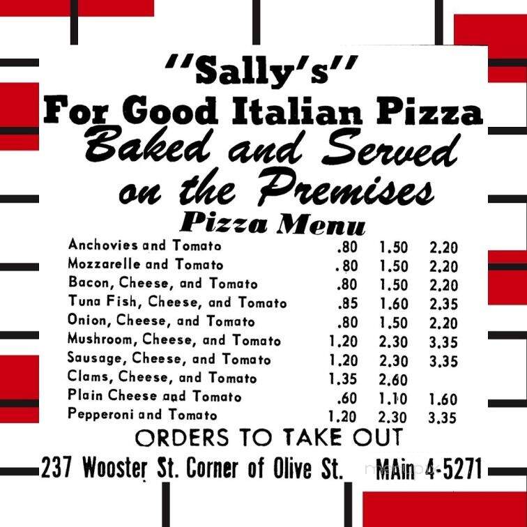 Sally's Apizza - New Haven, CT menu_pic