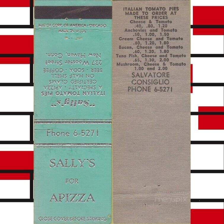 Sally's Apizza - New Haven, CT menu_pic
