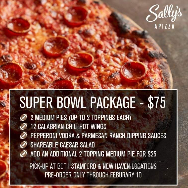 Sally's Apizza - New Haven, CT menu_pic