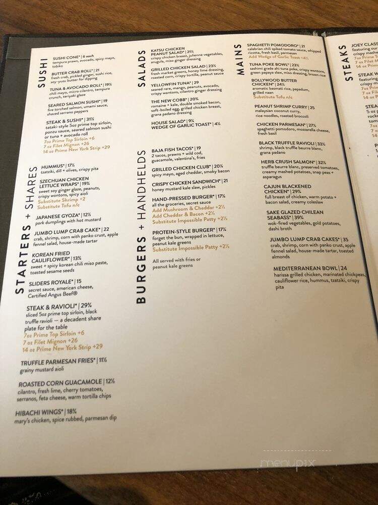 JOEY Woodland Hills - Los Angeles, CA menu_pic