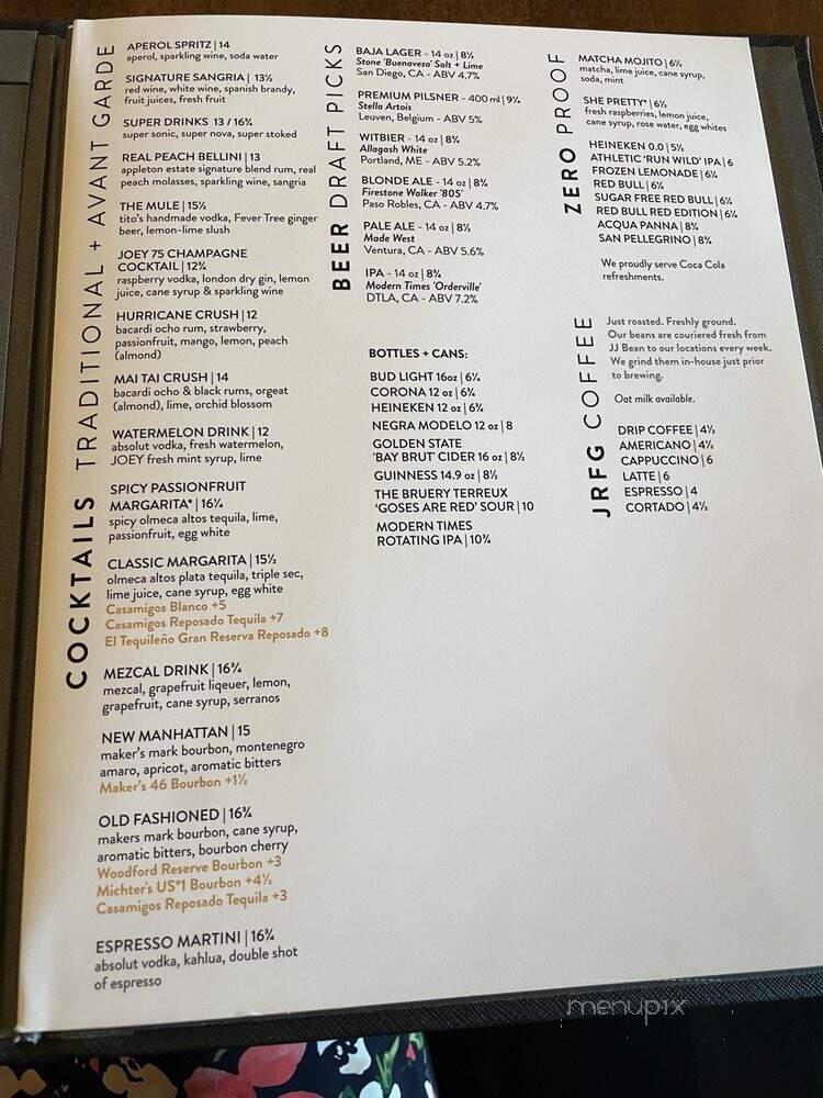 JOEY Woodland Hills - Los Angeles, CA menu_pic