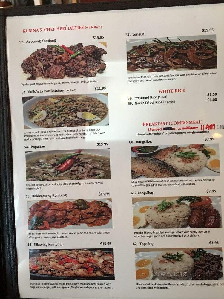 Kusina De Manila - Des Plaines, IL menu_pic