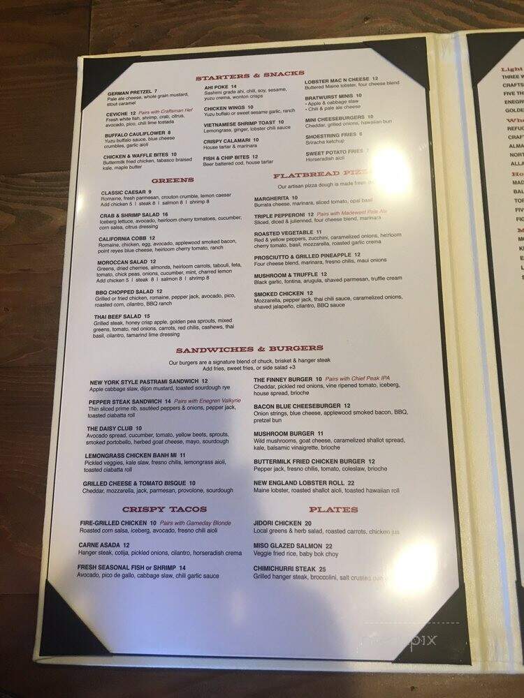 Finney's Crafthouse - Westlake Village, CA menu_pic
