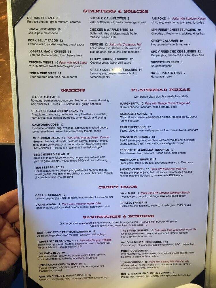 Finney's Crafthouse - Westlake Village, CA menu_pic