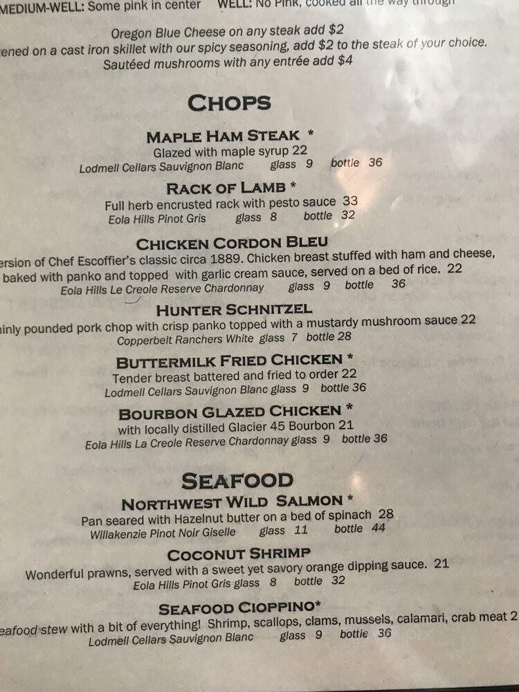 Palm Court - Baker City, OR menu_pic