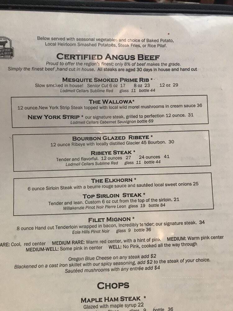 Palm Court - Baker City, OR menu_pic