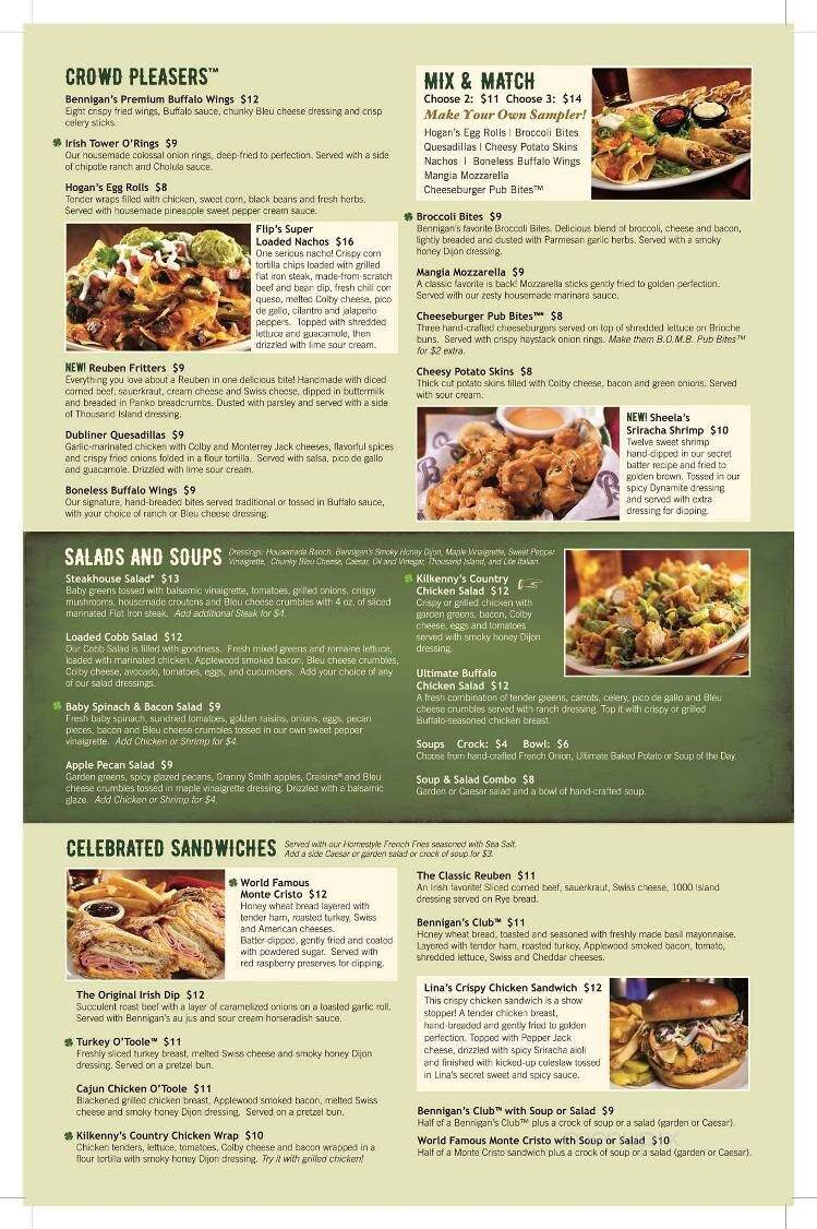 Bennigan's - Steubenville, OH menu_pic