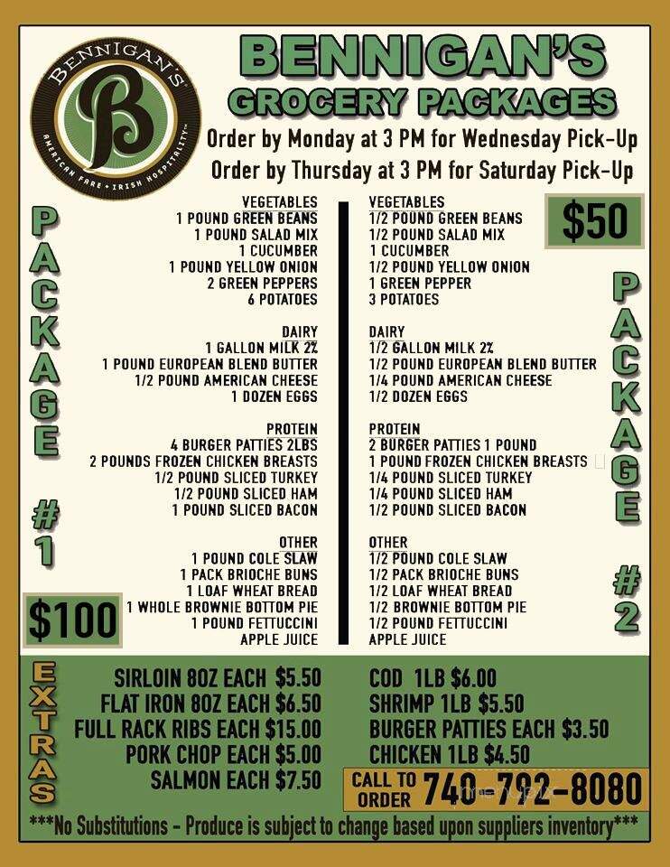 Bennigan's - Steubenville, OH menu_pic