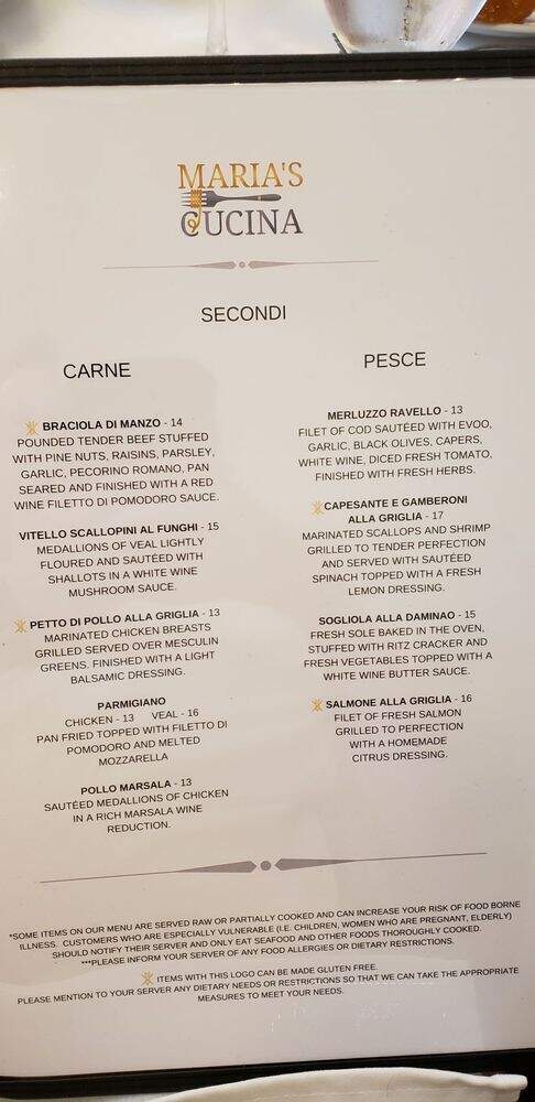 Maria's Cucina - Providence, RI menu_pic