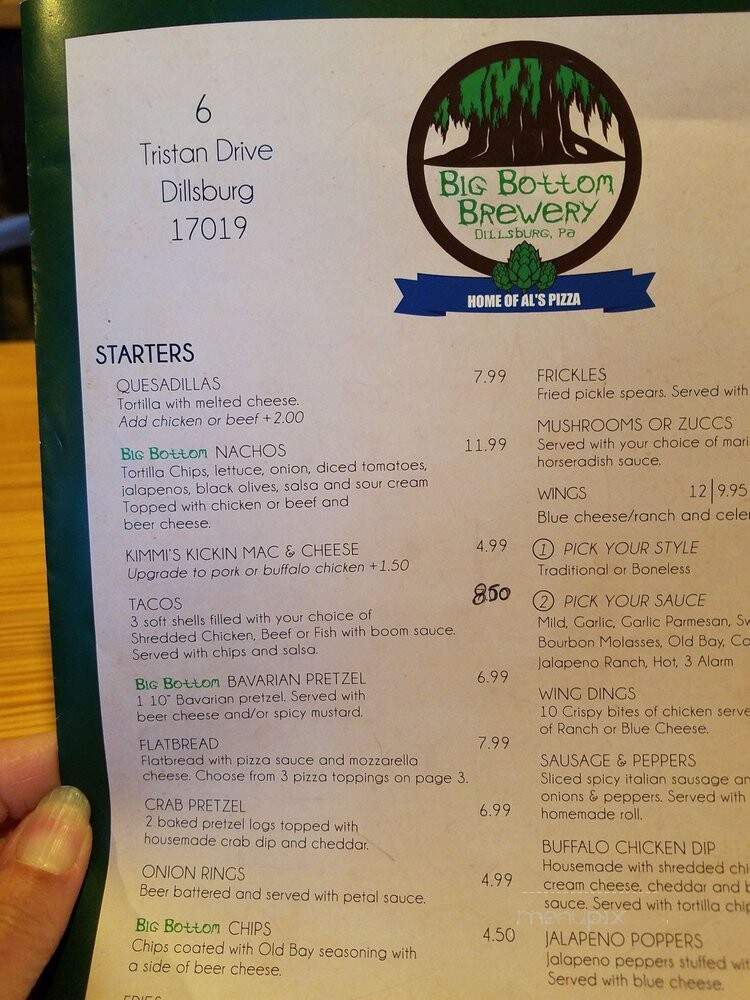 Big Bottom Brewery - Dillsburg, PA menu_pic