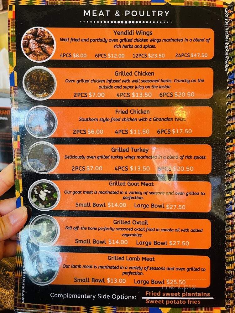 Yendidi Restaurant - Norfolk, VA menu_pic