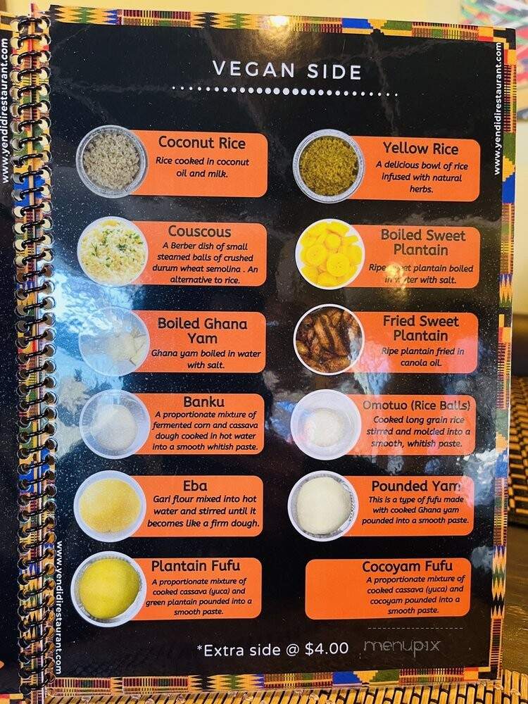 Yendidi Restaurant - Norfolk, VA menu_pic