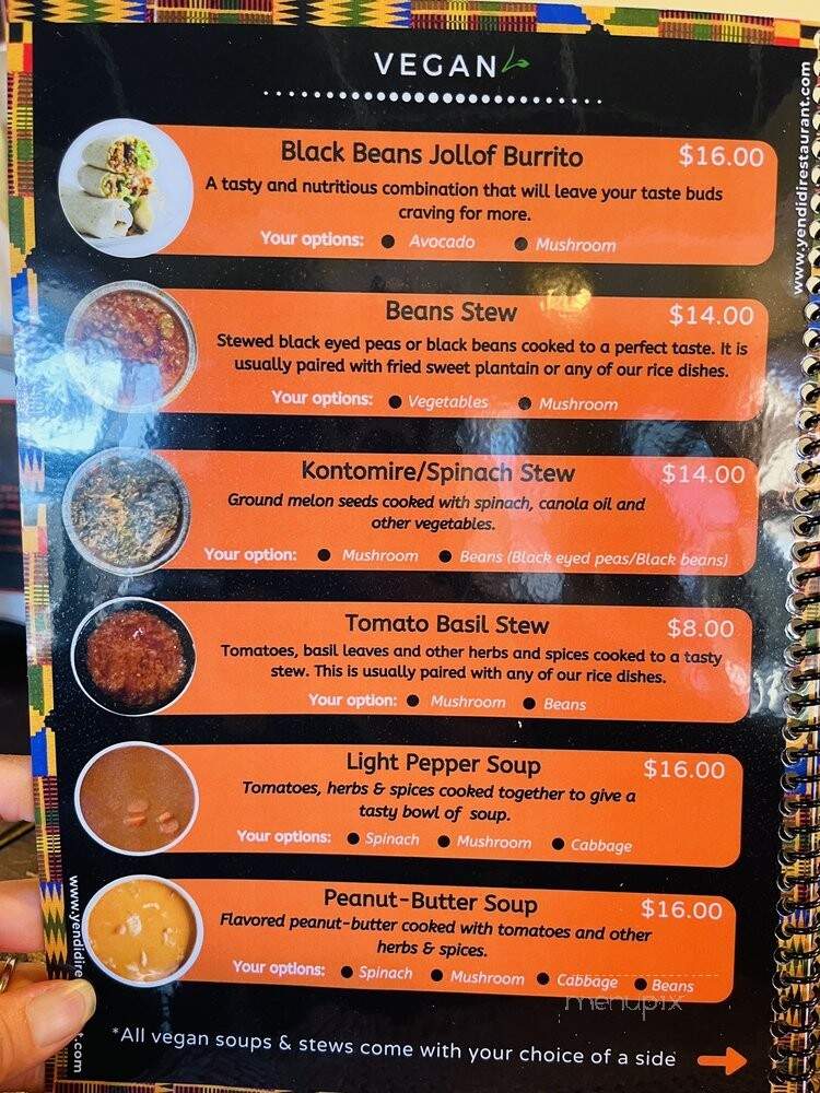 Yendidi Restaurant - Norfolk, VA menu_pic