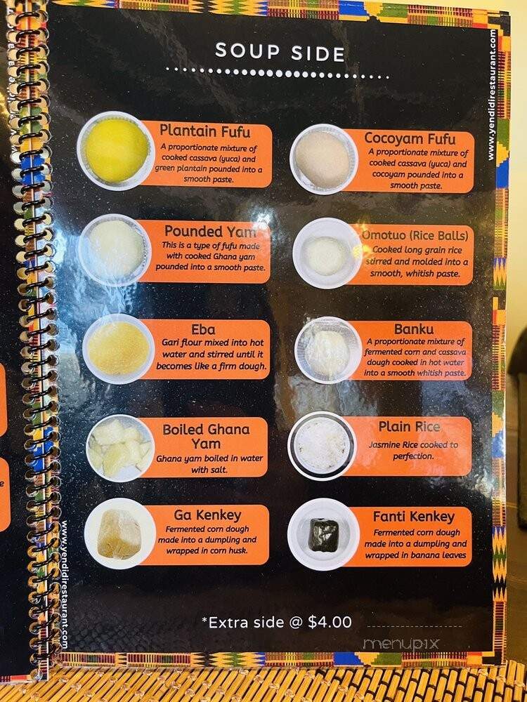 Yendidi Restaurant - Norfolk, VA menu_pic