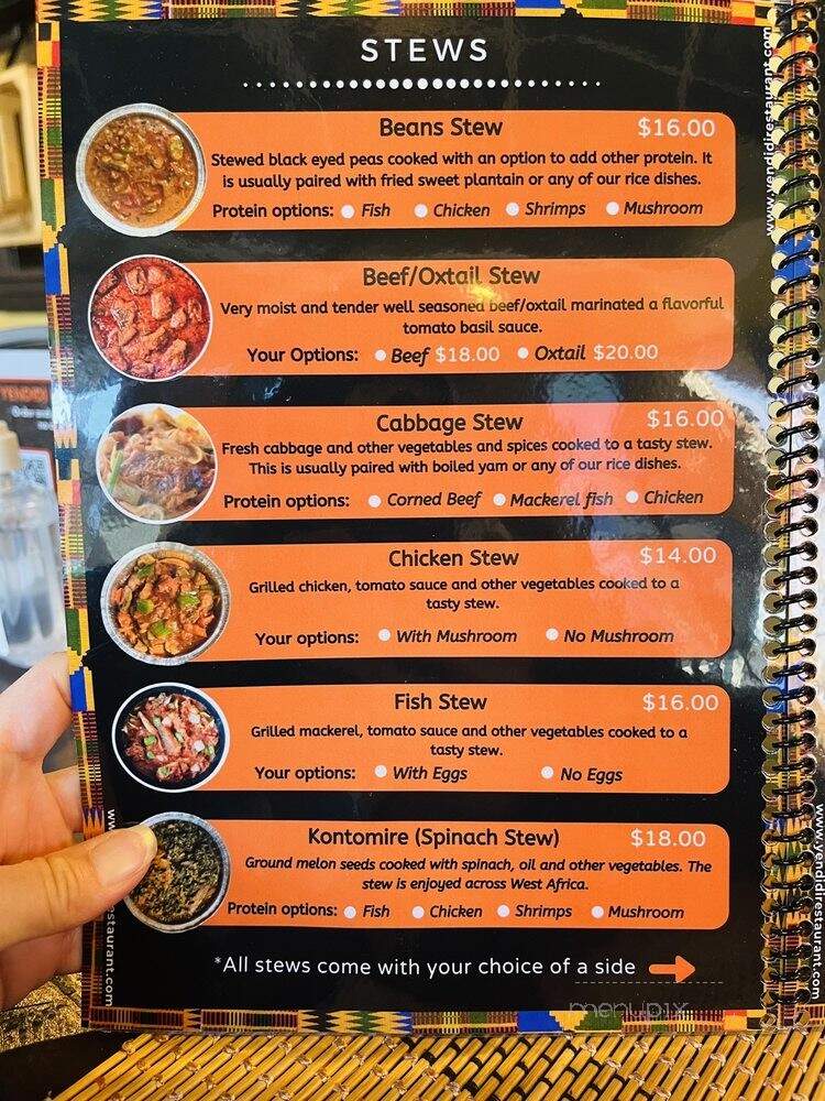 Yendidi Restaurant - Norfolk, VA menu_pic