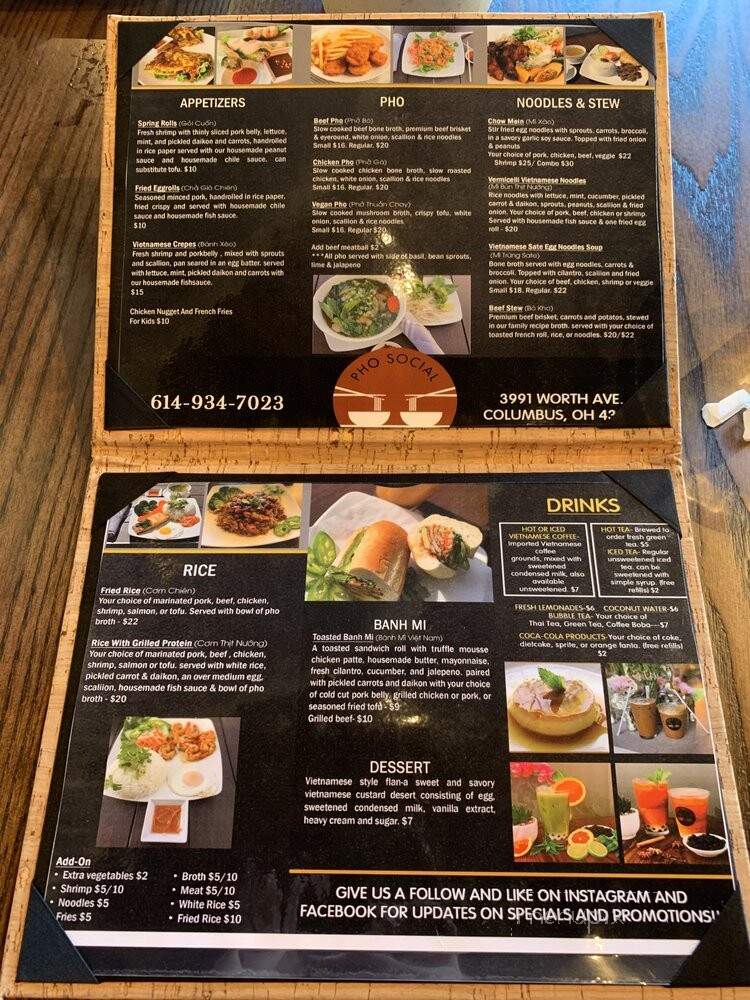 Pho Social - Columbus, OH menu_pic
