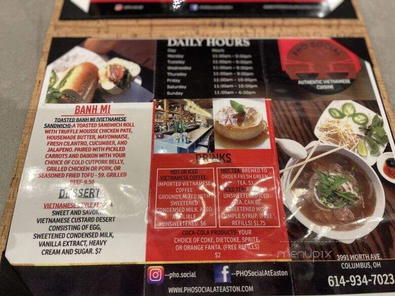 Pho Social - Columbus, OH menu_pic