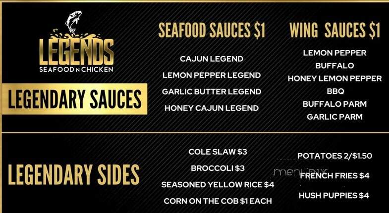 Legends Seafood N Chicken - Eastlake, OH menu_pic
