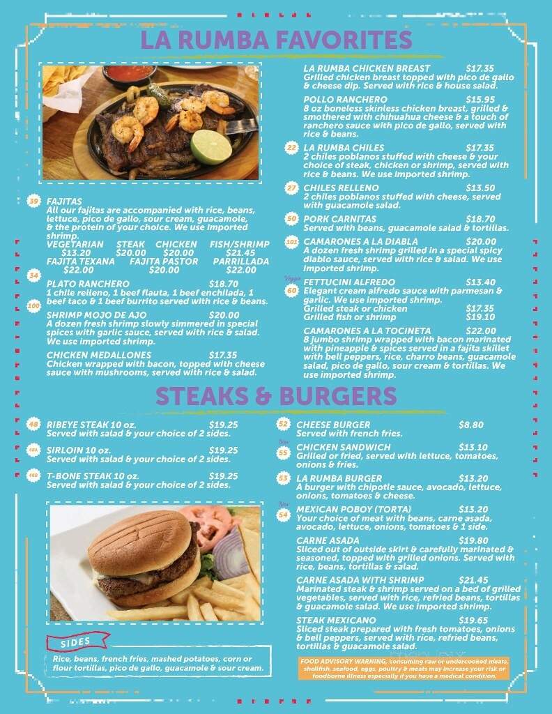 La Rumba Mexican Grill - Henderson, LA menu_pic