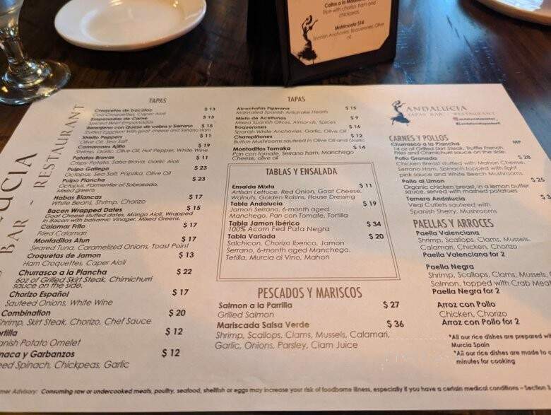 Andalucia Tapas & Restaurant - Tequesta, FL menu_pic