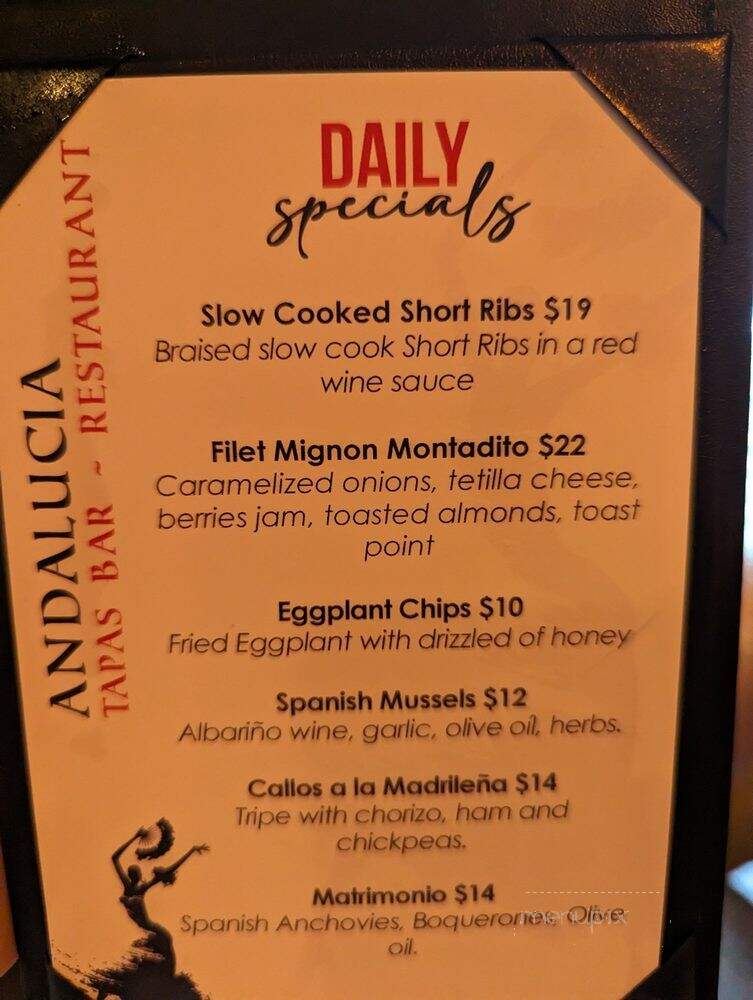Andalucia Tapas & Restaurant - Tequesta, FL menu_pic