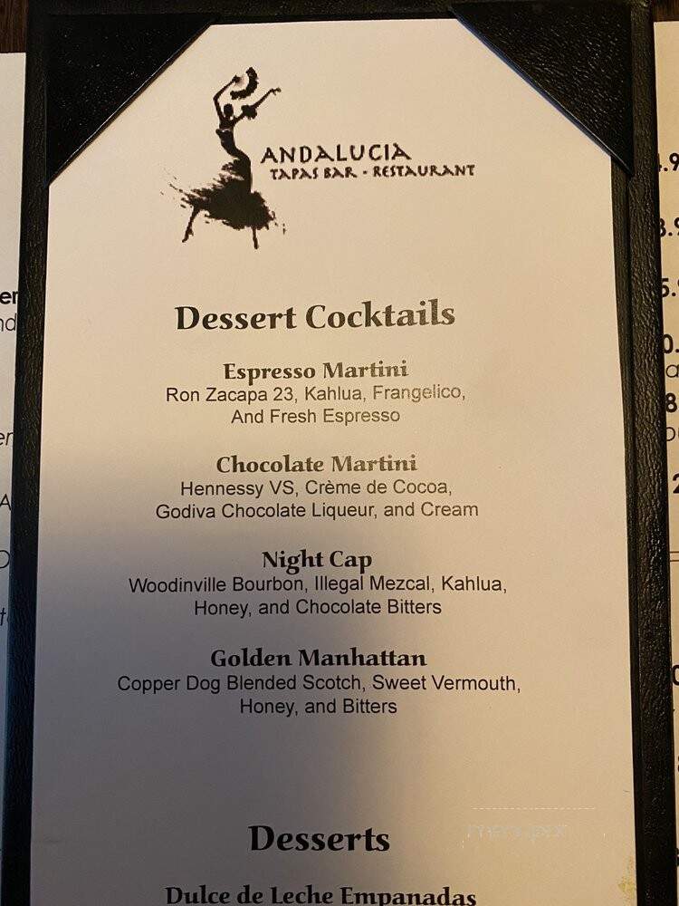 Andalucia Tapas & Restaurant - Tequesta, FL menu_pic