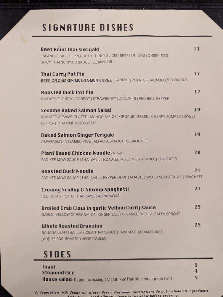 Taan Eatery - Denton, TX menu_pic